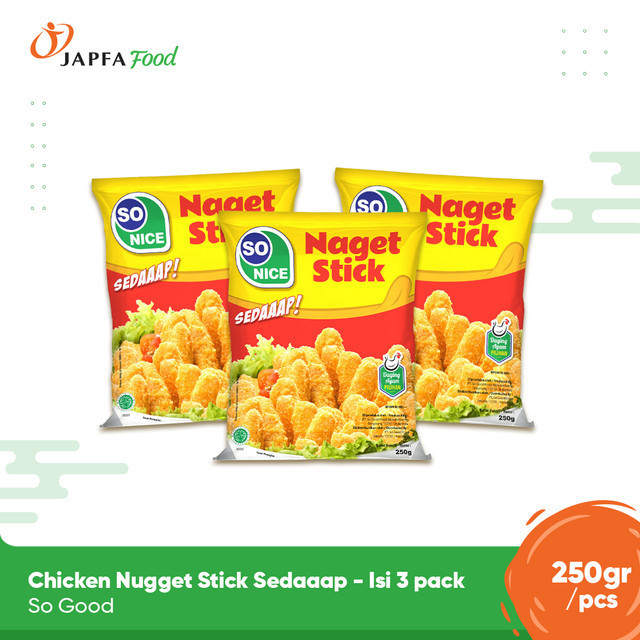 

So Nice Chicken Nugget Stick Sedaaap 250gr - Isi 3 pack