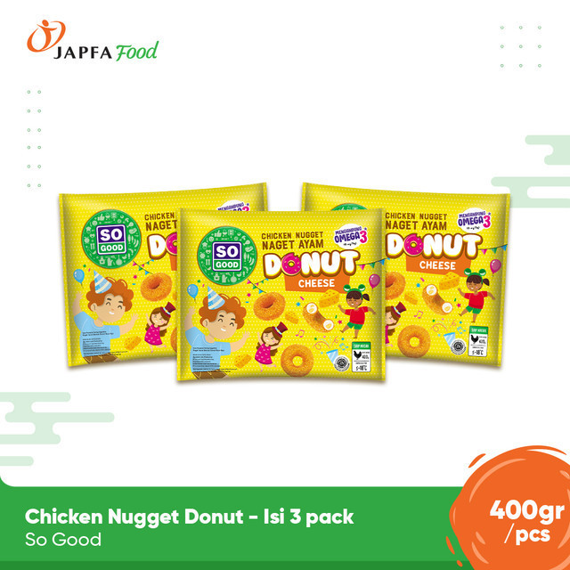 

So Good Chicken Nugget Donut Cheese / Naget Ayam Keju 400gr - Isi 3 pack