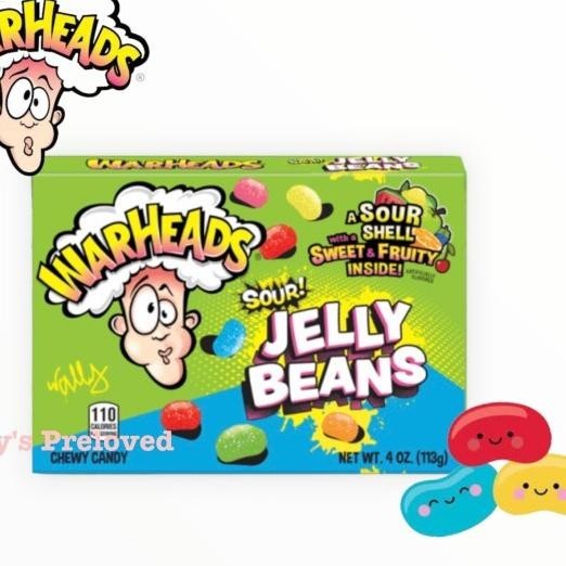 

Warheads Sour Jelly Beans 4 Oz | Permen Asam 113 Gram