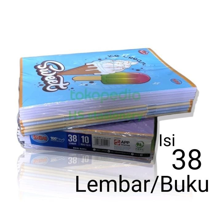 

Buku Tulis Sidu isi 38 Lembar per Buku/ 1pack Isi 10 Buku