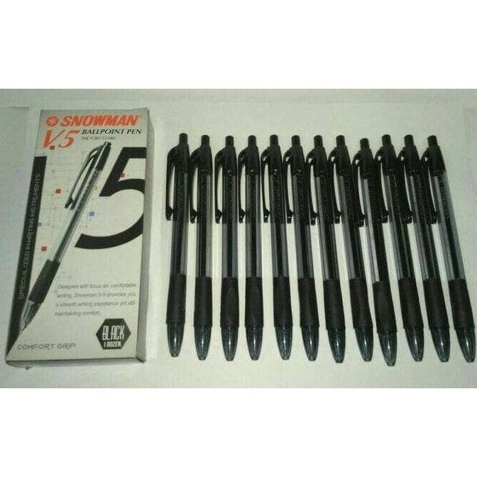 

Pulpen Snowman V5 0.7 Hitam [12 pcs]