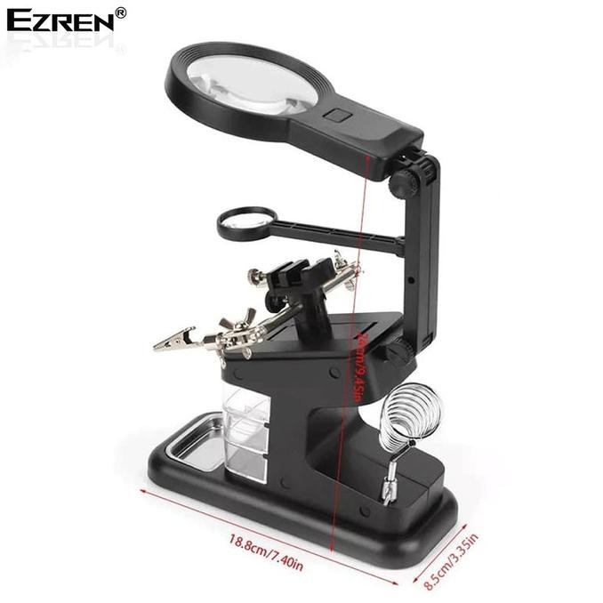 

Ezren TE-803 Kaca Pembesar Dudukan Stasiun Magnifier LED Light Clamp