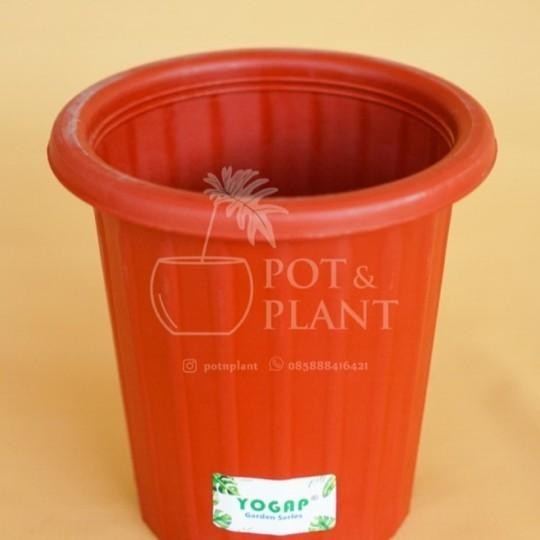 (Lusinan) Pot Plastik Yogap 15Cm Ypt13 Cokelat