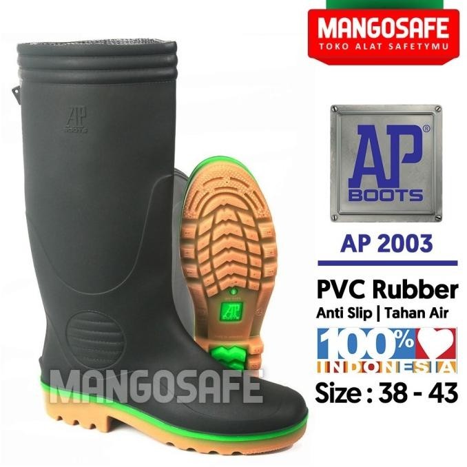 AP Boots 2003 Sepatu Karet PVC Boot Tinggi Kebun Hijau Waterproof