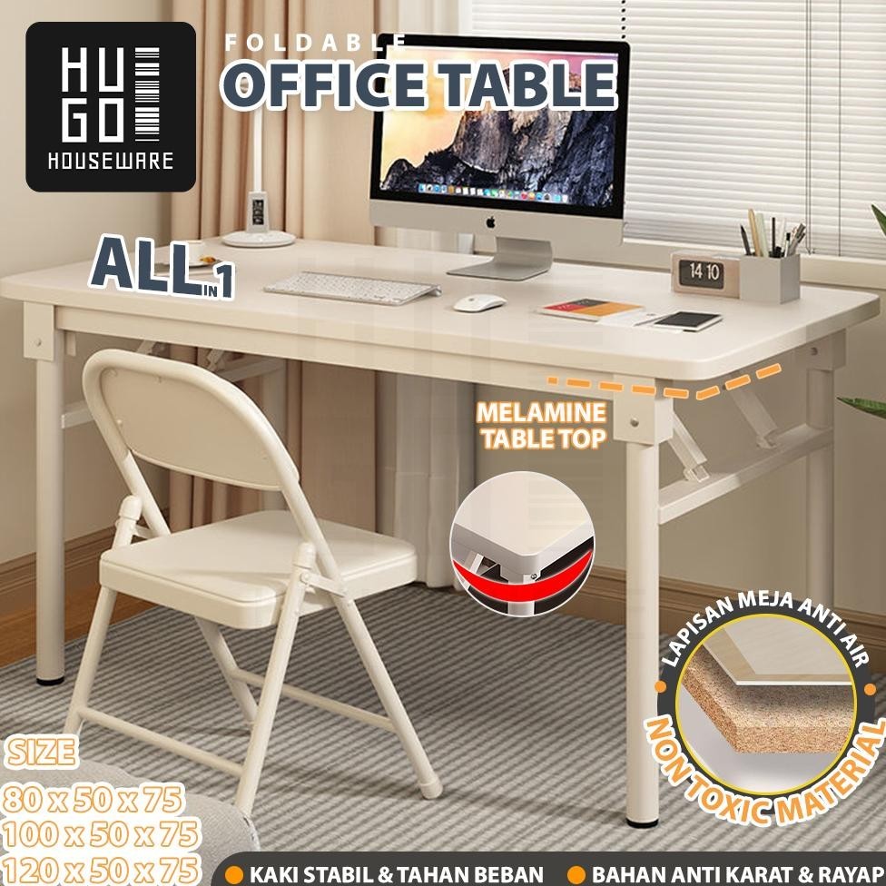 Meja Kantor Lipat Portable Meja Tulis Meja Belajar Meja Komputer Meja Kamar Tidur Besi Serbaguna