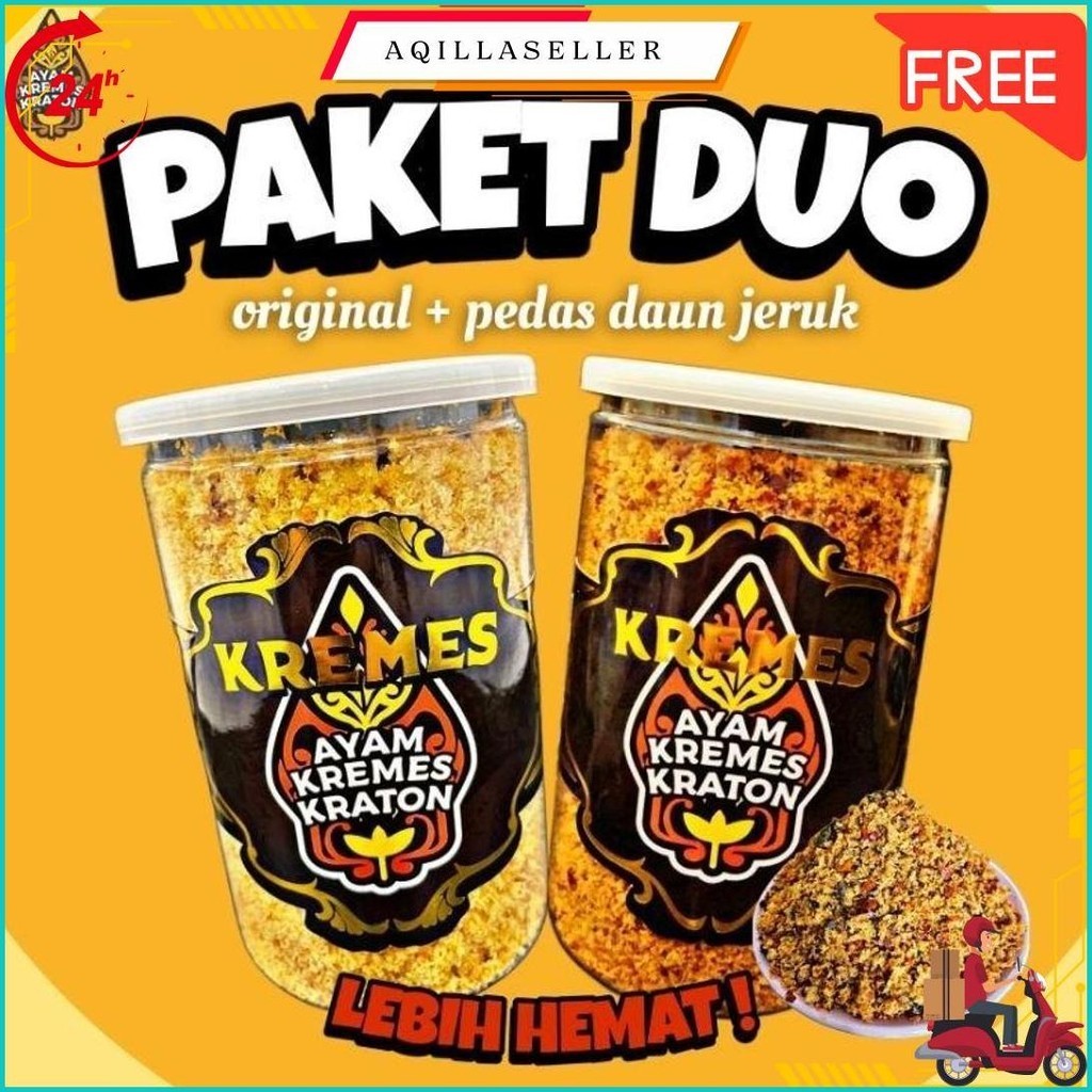 

Kremes Kraton -Paket DuoKremes Pedas Daun Jeruk + Kremes Original Gratis Ongkir