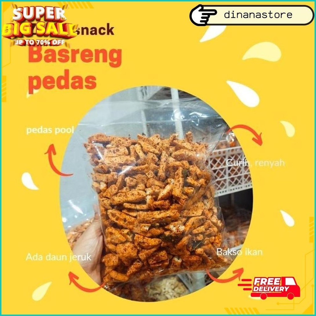 

500Gr Basreng Pedas Daun Jeruk Dan Original Terlaris Termurah Padang Original Produk