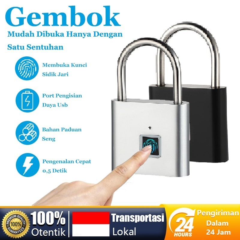 NEW SERIES PADLOCK GEMBOK FINGERPRINT / GEMBOK SIDIK JARI TAHAN AIR GEMBOK PAGAR GEMBOK ANTI MALING