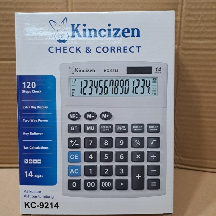

Ready Kalkulator Kincizen KC 9214 14 Digit Calculator CHECK AND CORRECT