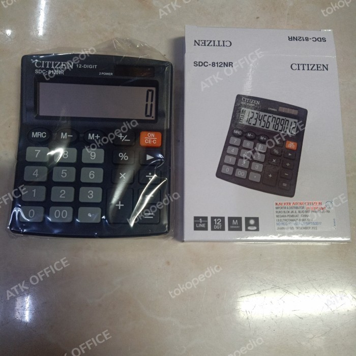 

Ready Calculator Kalkulator Citizen SDC 812 NR 12 Digit Original