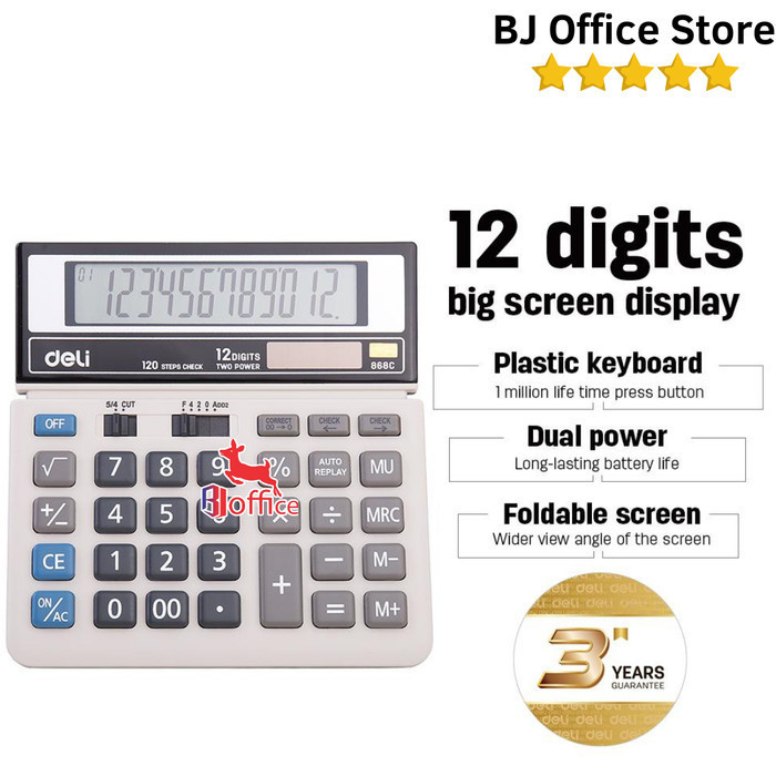 

Ready Callculator Deli DLC 512 12 Digit / Kalkulator Dagang