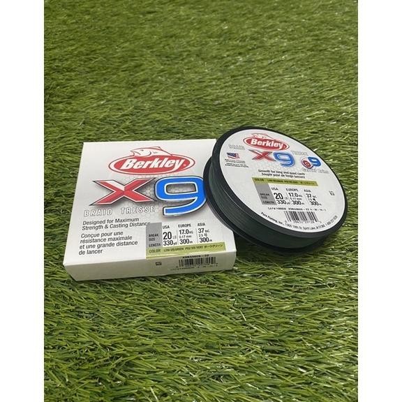 CR - BENANG PE AWET DAN KUAT BERKLEY X9 MADE IN USA 200-300M WARNA GREEN & CRYSTAL TERLARIS