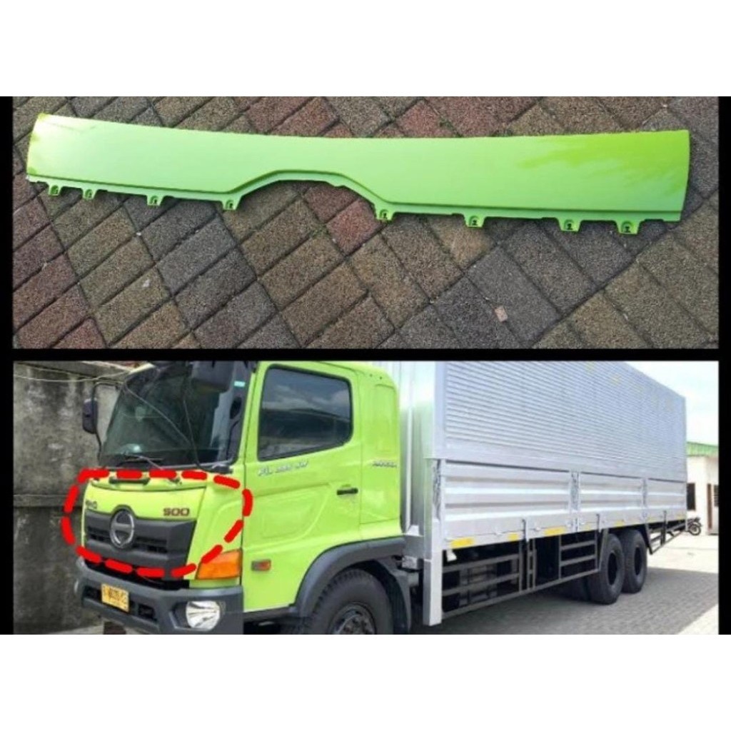 Garnish atas grille Hino 500 hijau oen