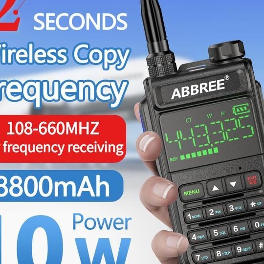 Ht Abbree Ar-518 Full Band Walkie Talkie 8800Mah Copy Frequency 1.77"