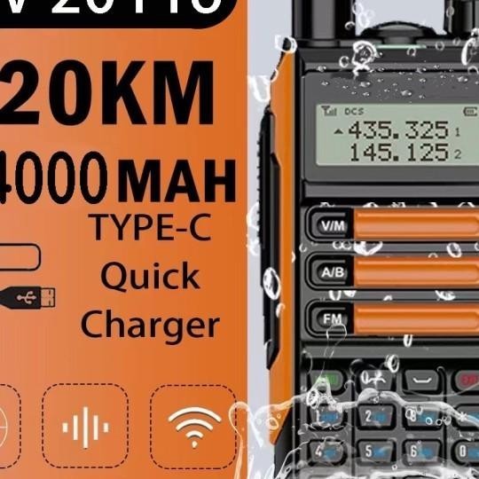 Uv-20 Pro 80W Walkie Talkie 150Km Ip68 Waterproof Type-C Usb Charge