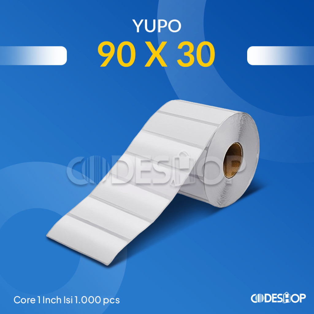 

Label Barcode YUPO 90x30 mm 90 x 30 Kertas Stiker 90x30mm 1 Line