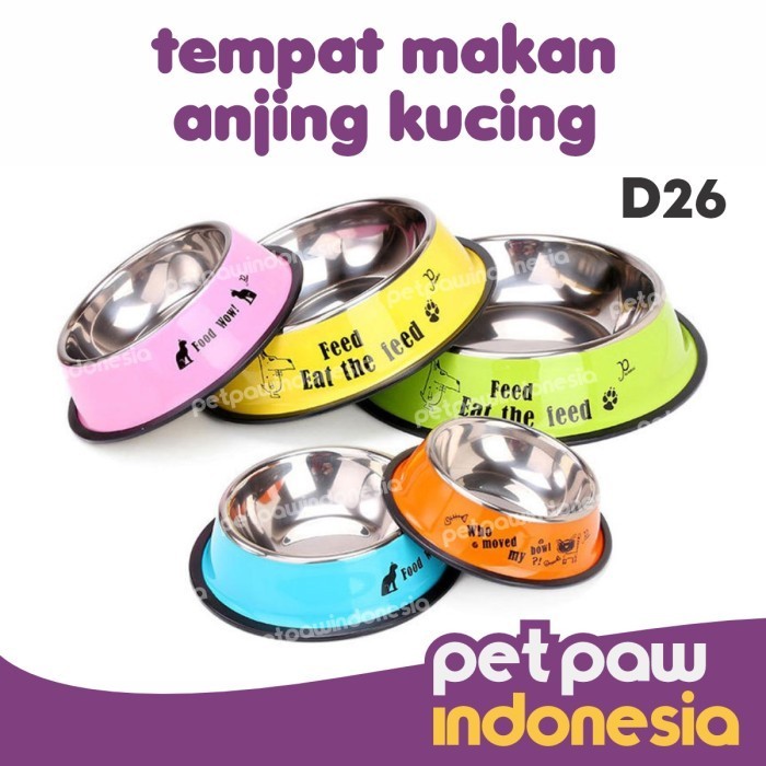 Produk [READY] Promo Pet Bowl / Mangkuk Tempat Makan Stainless Hewan Anjing Kucing D26