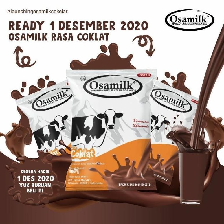 

Flash Sale Terlaris Susu Osamilk Rasa Coklat Dan Vanilla 500 Gr 8.8