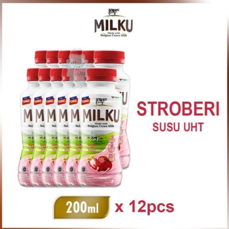 

8.8 1 Pak (12 Botol) Milku Coklat/ Stroberi 200Ml 1 Pack Isi 12 Botol Murah