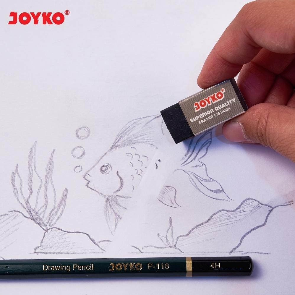 

fb-4 JOYKO ERASER PENGHAPUS JOYKO KECIL PUTIH HITAM ANAK DUST FREE 526 B40P B40BL BERSIH 1 BOX [40PCS] Premium
