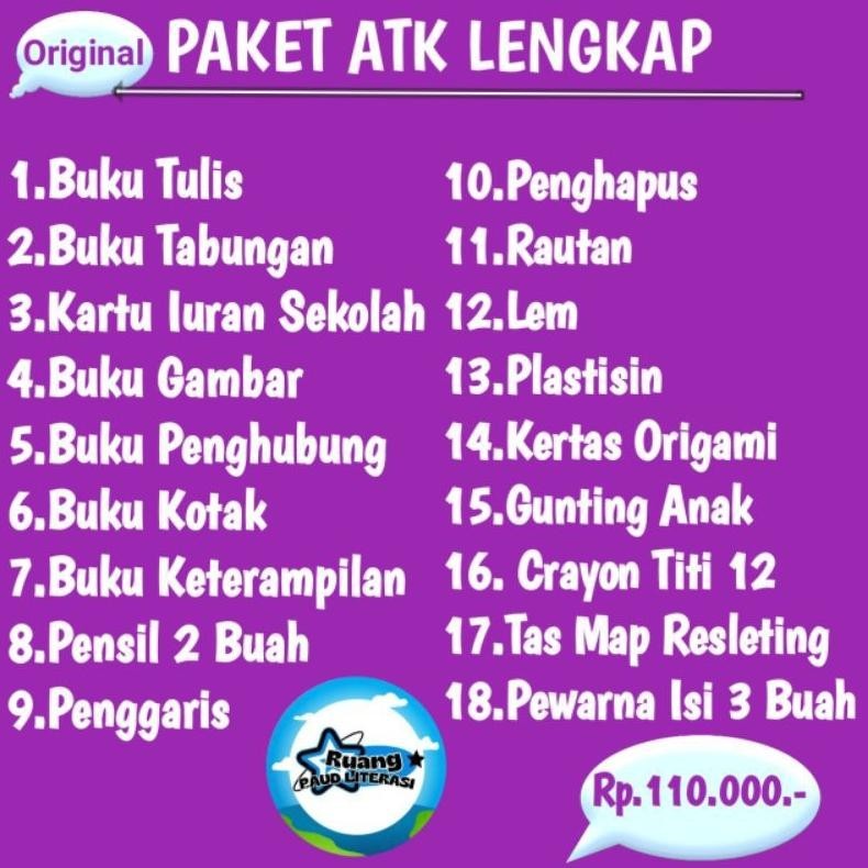 

QV21 ORI|PAKET ATK LENGKAP - ALAT TULIS SEKOLAH|TK-PAUD-RA-KB-TPA Hemat