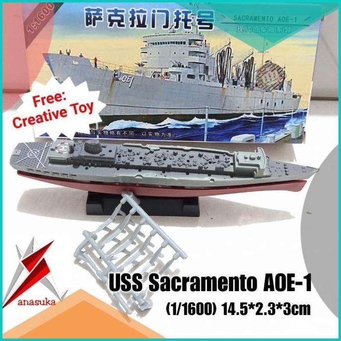 Model Kit USS Sacramento Kapal Perang Miniatur Mainan Rakit Puzzle 3D