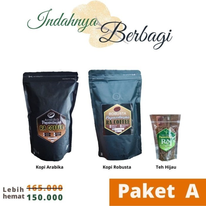 

Secrenada - Paket A: Kopi Arabika & Robusta (Bubuk) + Teh Hijau