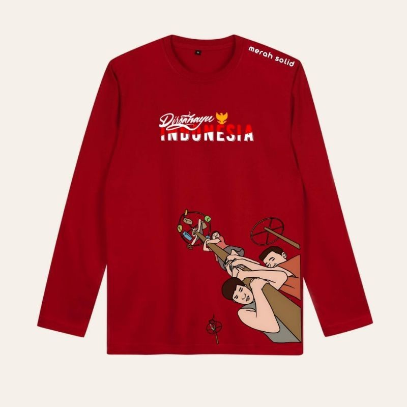 Terist Kaus 17 Kaos Merah Putih Lakilaki Perempuan Kais Remaja Kemerdekaan 79 Bju Indonesia Tujuh Se