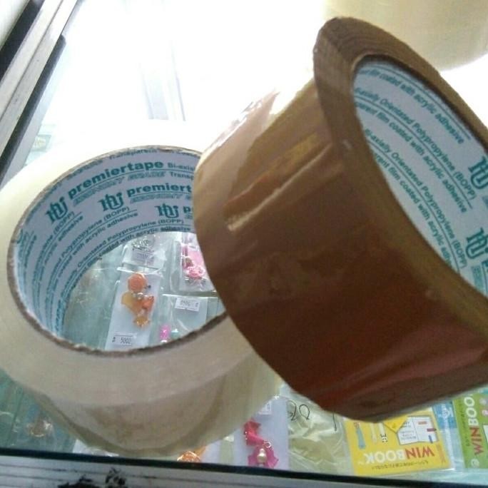 

+++++] LAKBAN COKLAT DAN BENING 48 MM X 100 YARD-PREMIER TAPE