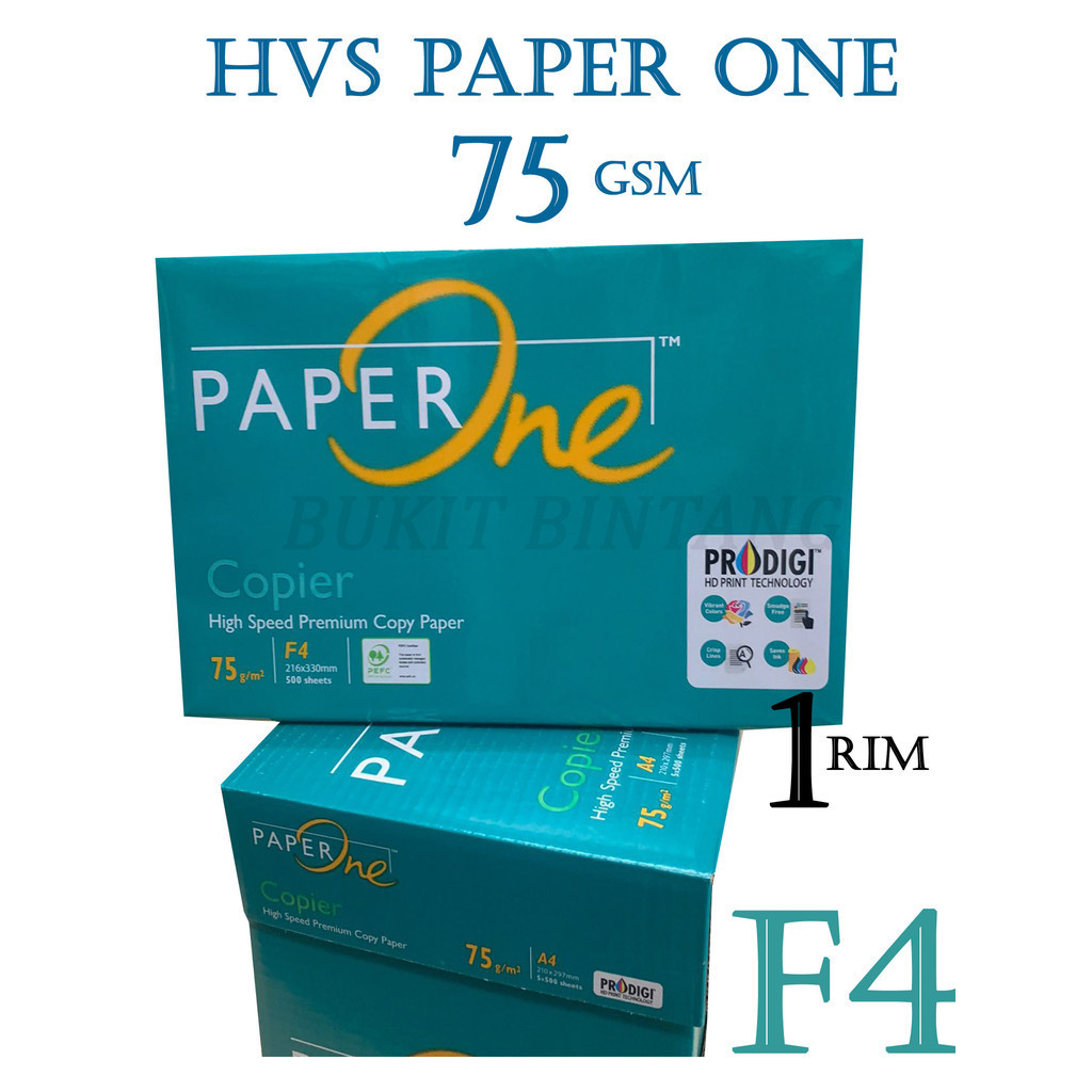

Kertas HVS Paper One 75 Gsm Ukuran F4,1 RIM / 500 Lembar