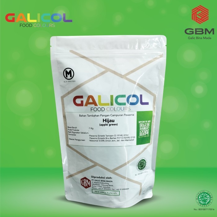 

Terlaris Pewarna Makanan Hijau Merk Galicol - Packaging 1 Kg SALE