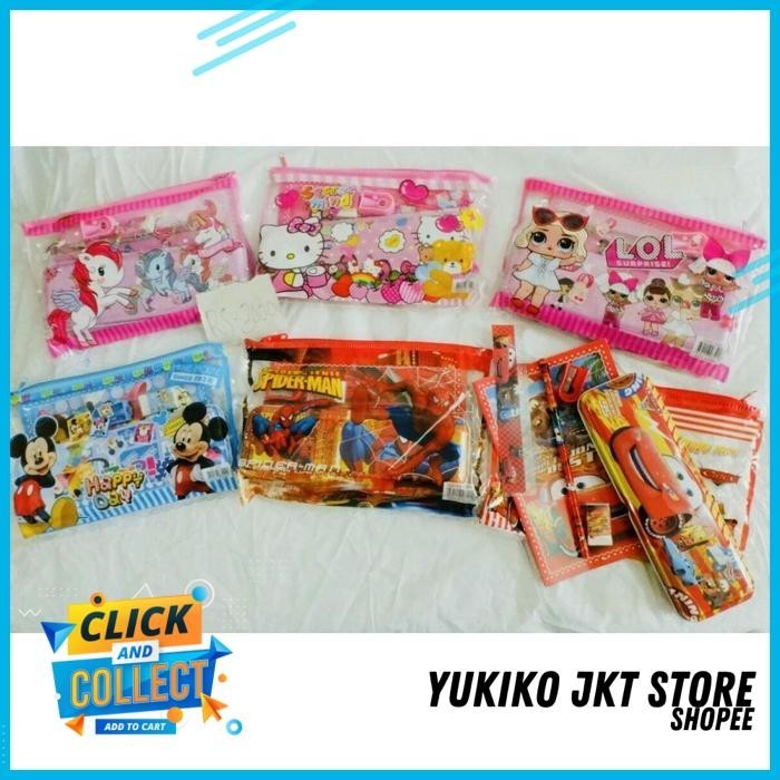 

STATIONERY SET KALENG PENSIL KOMPLET DENGAN ISI KODE RS 3000 PENCIL CASE LOL UNICORN SPIDERMAN CARS REKOMENDASI
