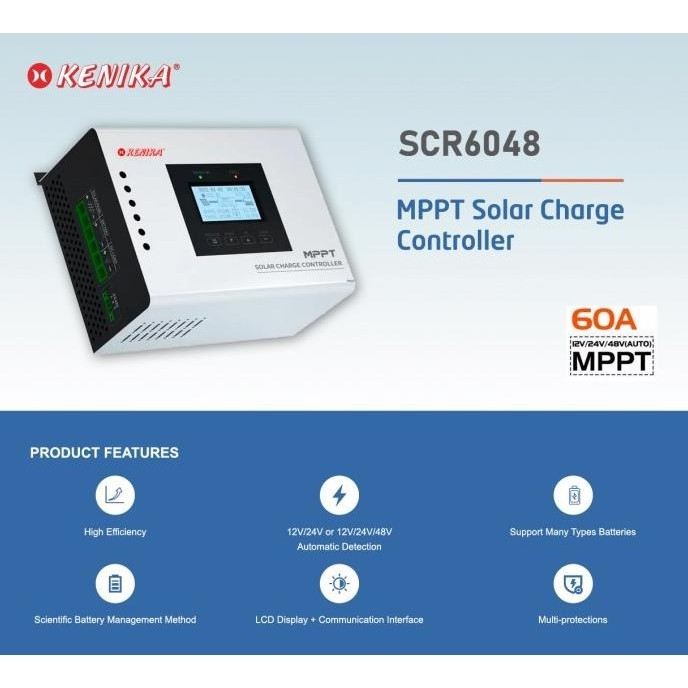 Kenika Scc Mppt 60A 12V/24V/48V Solar Charge Controller [Scr-6048]