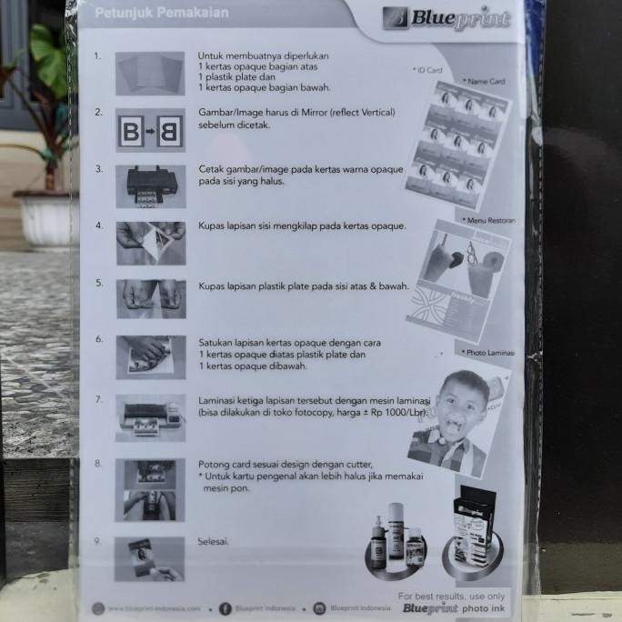 

PVC ID Card Blue Print isi 5 Lembar Free Bubble Wrap