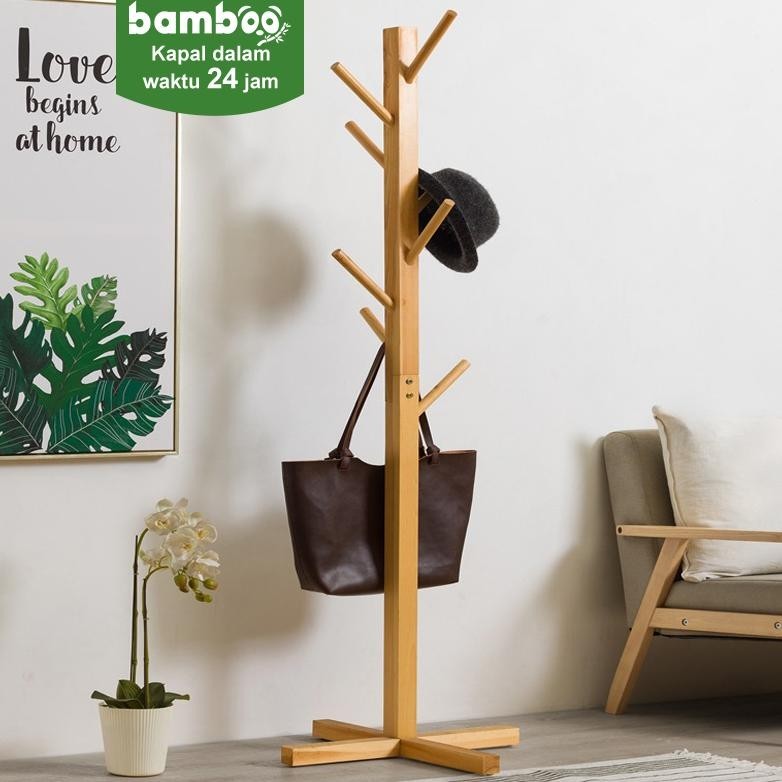 Stand Hanger Kayu/Stand Hanger/Gantungan Topi Multifungsi/Gantungan Tas Dan Topi /Rak mantel kayu /R