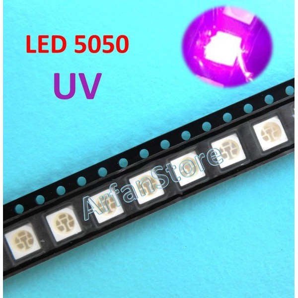 Chip SMD LED 5050 UV Warna Ungu Lampu Ultra Violet Super Bright Purple