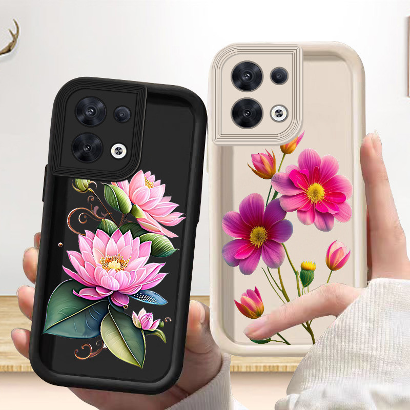 Bunga Soft Case untuk OPPO Reno 10 pro 11F 11 8 8Z 7 7Z 6 5 5Z 4 4F 3 4G 5G F21 F19 F15 F11 F9 Pro h