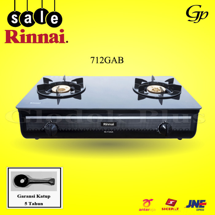 RINNAI RI-712GA B KOMPOR GAS KACA RI712GA B 2 TUNGKU RINAI RI712GAB