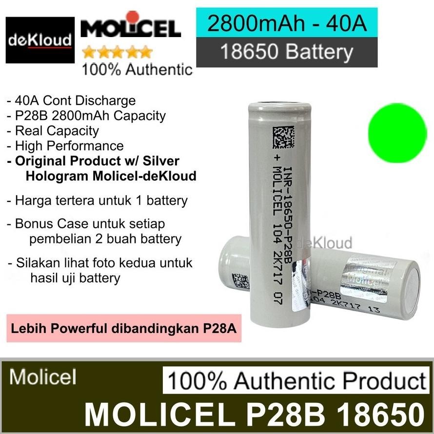 Promo Authentic Molicel P28B 18650 Battery | Baterai Original | Bukan P28A Murah