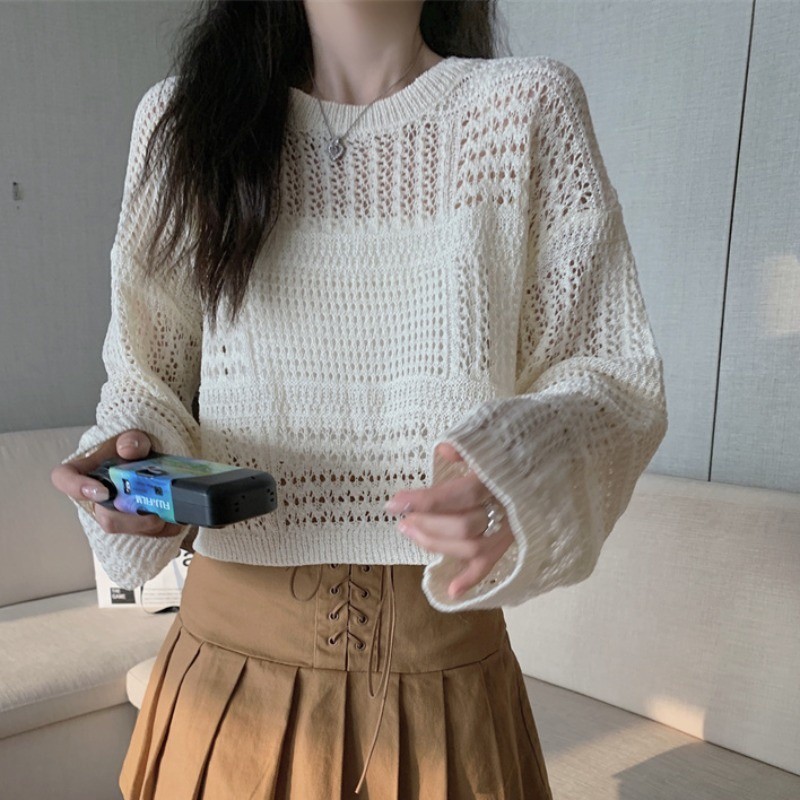 Sweater Halus Wanita Sweater Rajutan Potongan Tipis Longgar Untuk Wanita