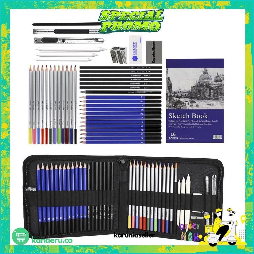 

(Dyi) Set Alat Gambar 41/77 Buah Set Lukisan Pensil Warna Alat Gambar Pensil Berwarna Memberikan Sebuah Buku Sketsa