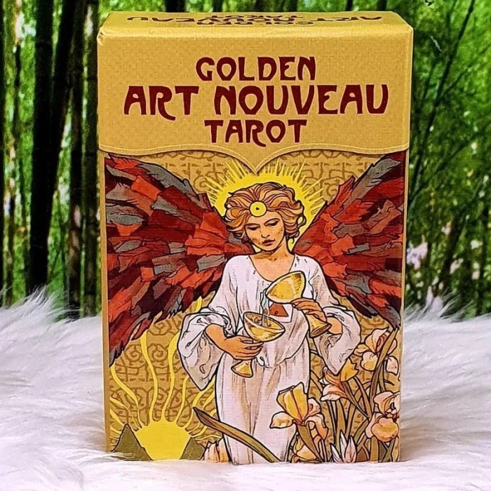 Terbaru Golden Art Nouveau Tarot Mini Mini Tarot Deck Ready Stok Promo Permainan Kartu