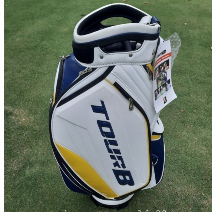 Nat Tas Golf Bag Golf Bridgestone Tour B White/Navy/Yellow Original
