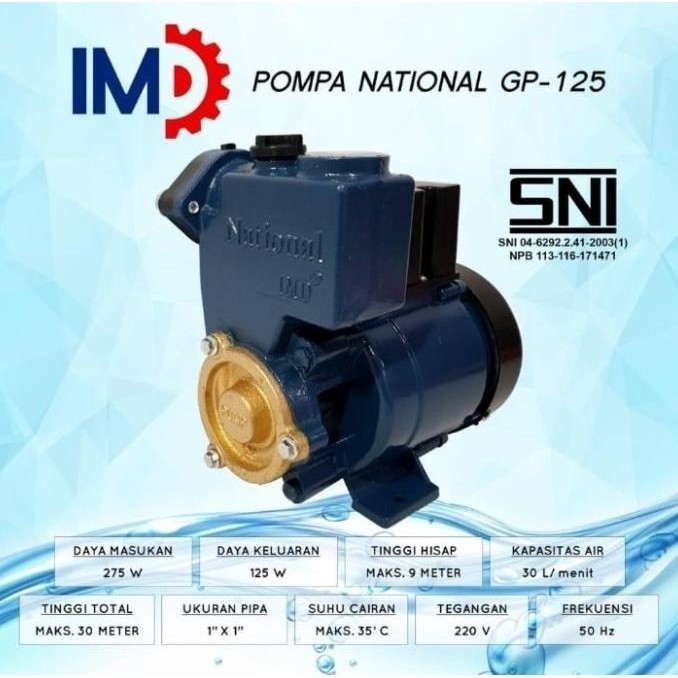 Pompa Air / Mesin Pompa Air Nasional Imd Gp - 125