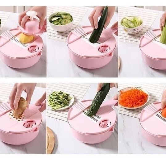 Alat Pemotong Sayuran Set 12 In 1 Cutter Multifungsi Parutan Sayuran