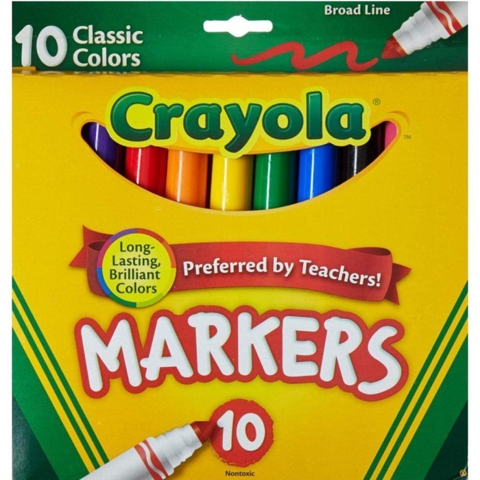 

Crayola Non-Washable Classic Colors Markers, 10 Pcs
