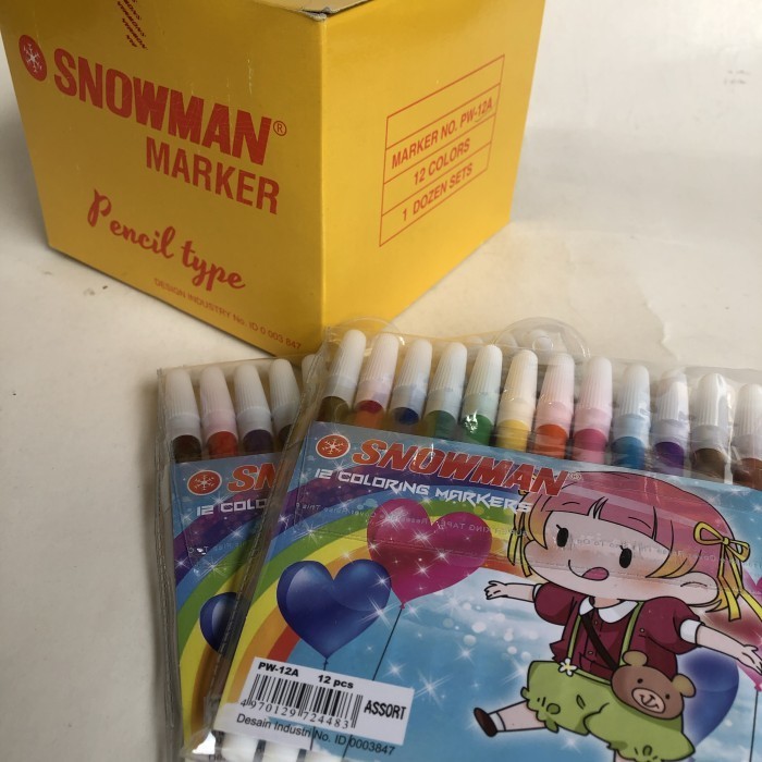 

spidol kecil SNOWMAN 12-warna PW-12A (dus)