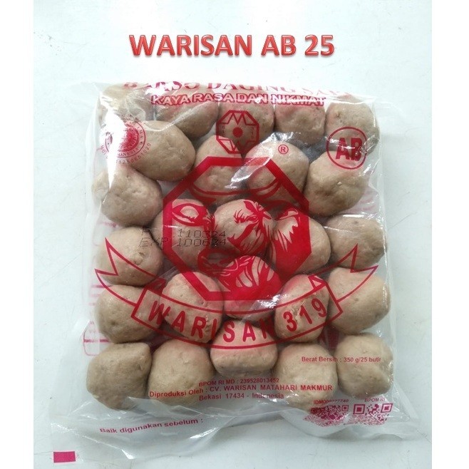 

Baso Bakso Sapi AB25 Warisan 319 isi 25 butir