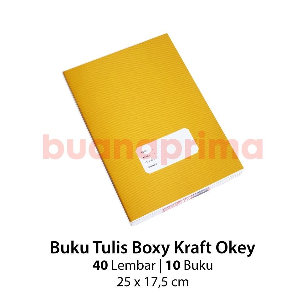 

Buku Tulis Panjang Boxy Kraft OKEY 40 Lembar per 10 Buku Cover Coklat Notebook Sekolah 25 x 17,5 cm PROMO AKHIR TAHUN