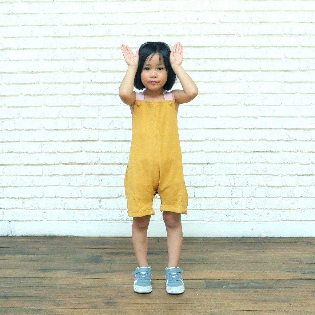 Zoo Bishou Pazu Summer Overalls Mustard Pink